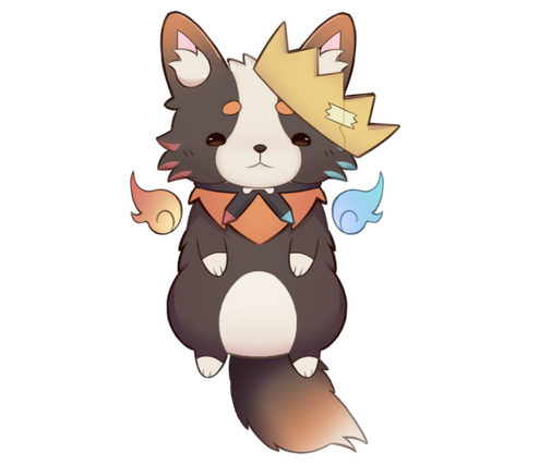 Blob-shaped demon mascot